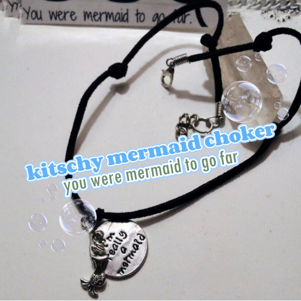 Kitschy Pun I'm Really a Mermaid Knotted Choker